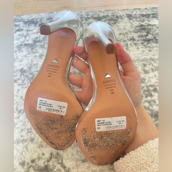 Schutz Cadey Lee Strap Sandal Heel in Silver - Picture 4 of 4